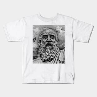 Diogenes Black And White Portrait | Diogenes Artwork Kids T-Shirt